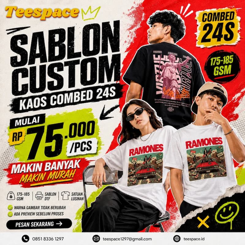 Beli Kaos Custom Combed 24s Premium β Teespace.id